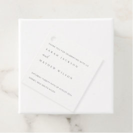 Minimale einfache Schwarz-Weiß-Typografie-Hochzeit Geschenkanhänger