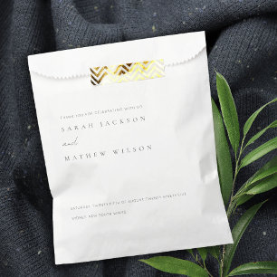 Minimale einfache Schwarz-Weiß-Typografie-Hochzeit Geschenktütchen