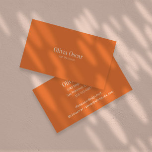 Minimale einfache verbrannte Orange moderne Profes Visitenkarte