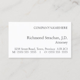 Minimale, einfache Visitenkarte