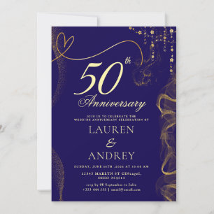 Minimale Einladung zur 50. Hochzeitstag-Feier
