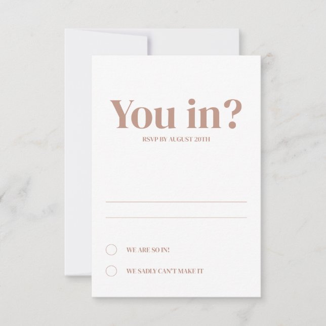 Minimale Einladung zur Hochzeit (Vorderseite)