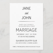Minimale Einladung zur Hochzeit