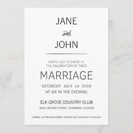 Minimale Einladung zur Hochzeit