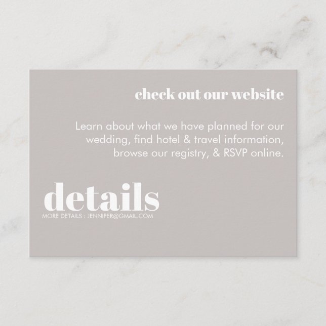 Minimale Einladung zur Hochzeit (Vorderseite)