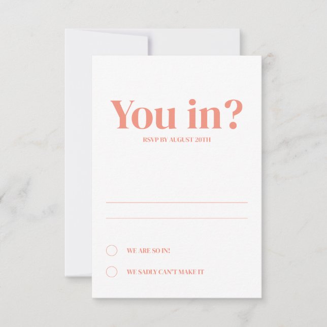 Minimale Einladung zur Hochzeit (Vorderseite)