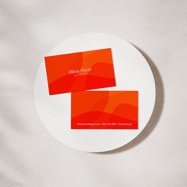 Minimale Einzigartige Abstrakte Rote Orange Kunst Visitenkarte (Von Creator hochgeladen)