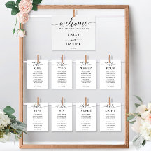 Minimale Elegance Seating Chart Willkommenszeichen
