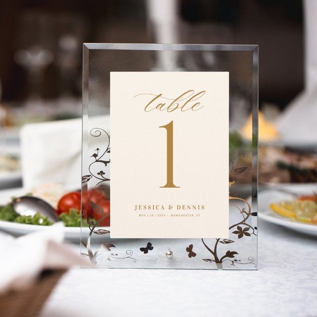 Minimale Elegant Calligraphy Script-Tischnummer (Von Creator hochgeladen)