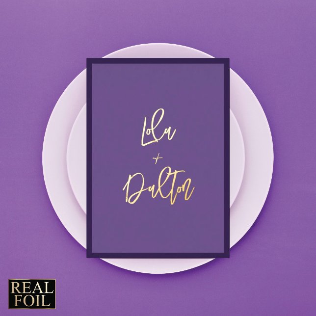 Minimale Elegant Gold Typografy Border Wedding Folieneinladung (Von Creator hochgeladen)