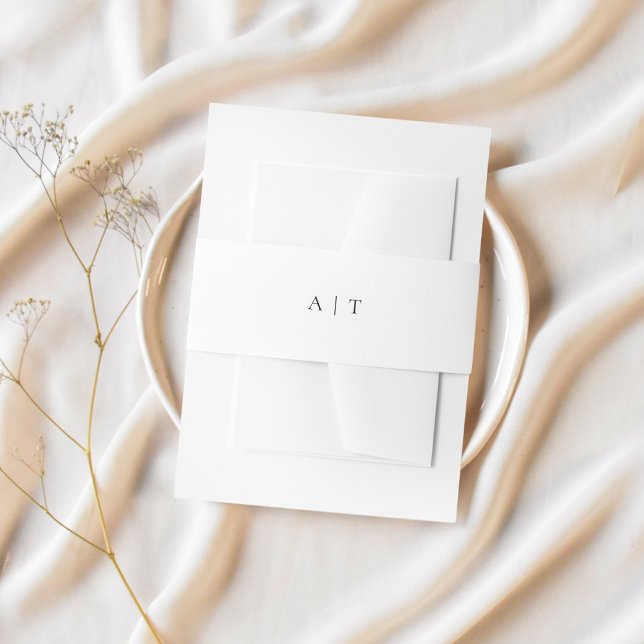 Minimale Elegant Simple Chic Monogram Wedding Einladungsbanderole (Von Creator hochgeladen)