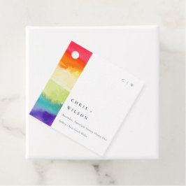Minimale Elegante farbenfrohe Rainbow-Hochzeit Geschenkanhänger