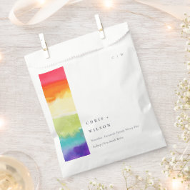 Minimale Elegante farbenfrohe Rainbow-Hochzeit Geschenktütchen