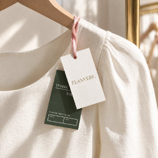 Minimale elegante grüne weiße Produkt-Preis-Hangta Geschenkanhänger