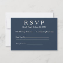 Minimale elegante Hafenblaue RSVP-Karte