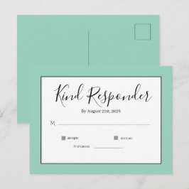 Minimale elegante Hochzeits-RSVP-Postkarte Postkarte