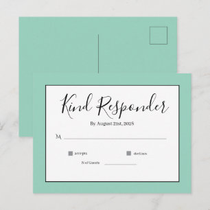 Minimale elegante Hochzeits-RSVP-Postkarte Postkarte