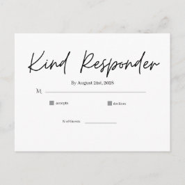 Minimale elegante Hochzeits-RSVP-Postkarte Postkarte
