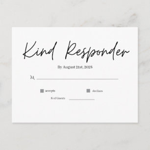 Minimale elegante Hochzeits-RSVP-Postkarte Postkarte