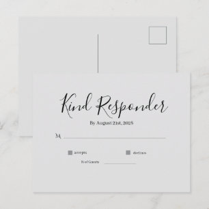 Minimale elegante Hochzeits-RSVP-Postkarte Postkarte