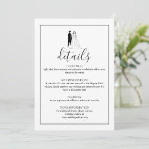 Minimale elegante Hochzeitsdetailskarte Karte