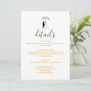 Minimale elegante Hochzeitsdetailskarte Karte