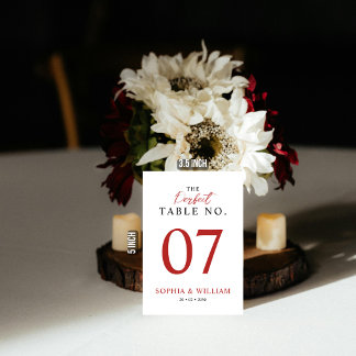 Minimale elegante Hochzeitstisch-Nummer Tischnummer