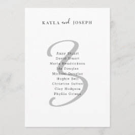 Minimale elegante Hochzeitstischnummer 3 in Fettsc Einladung