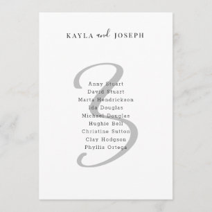 Minimale elegante Hochzeitstischnummer 3 in Fettsc Einladung