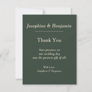 Minimale elegante Jägergrün-Dankeskarten Dankeskarte