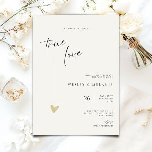 Minimale elegante Kalligrafie-Typo-Hochzeit Einladung