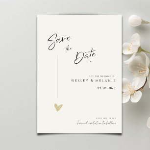 Minimale elegante Kalligrafie-Typo-Hochzeit Save The Date