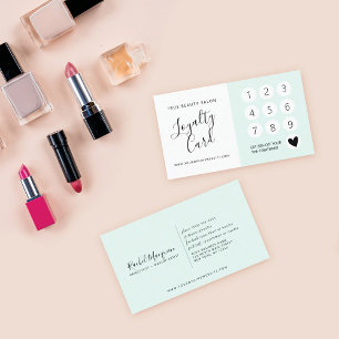 Minimale elegante mintgrüne weiße Schrift Treuekarte