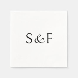 Minimale elegante Monogramm-Schrift Hochzeit Serviette