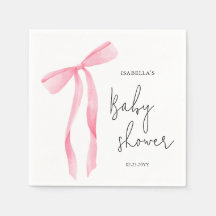 Minimale elegante rosa Schleife Baby Shower