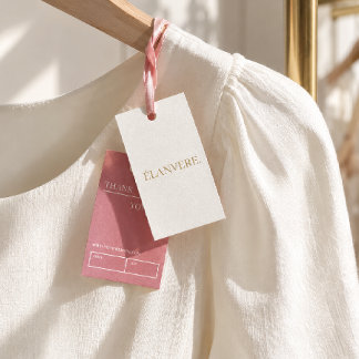 Minimale elegante rosa weiße Produkt-Preis-Hängeet Geschenkanhänger