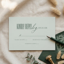Minimale elegante Schriftart grüner QR-Code Hochze