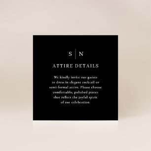 Minimale elegante schwarze Gäste-Kleidungsvorschri Begleitkarte
