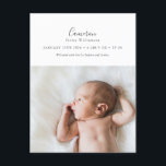 Minimale Elegante Script Foto Geburtshinweis Postkarte<br><div class="desc">Minimal Elegantes Script Foto Geburtsankündigung Postkarte</div>