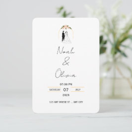 Minimale elegante Skript-Hochzeitseinladung Einladung