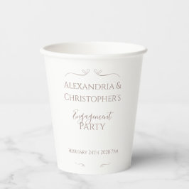 Minimale elegante Verlobungsfeier zur Hochzeit Pappbecher