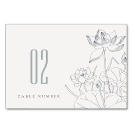 Minimale Elegante Wasserlilie Blumenkitzel Hochzei Tischnummer