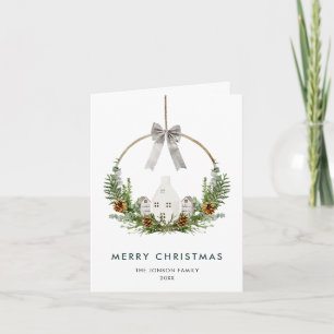 Minimale elegante Weihnachtskomposition Feiertagskarte