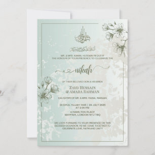 Minimale Eleganz Nikah-Einladung Tundra Silber Einladung