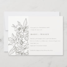 Minimale Eleganza Brawn Floral Sketch Verlobung
