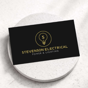 Minimale Elektriker Firmenlogo Schwarz Visitenkarte
