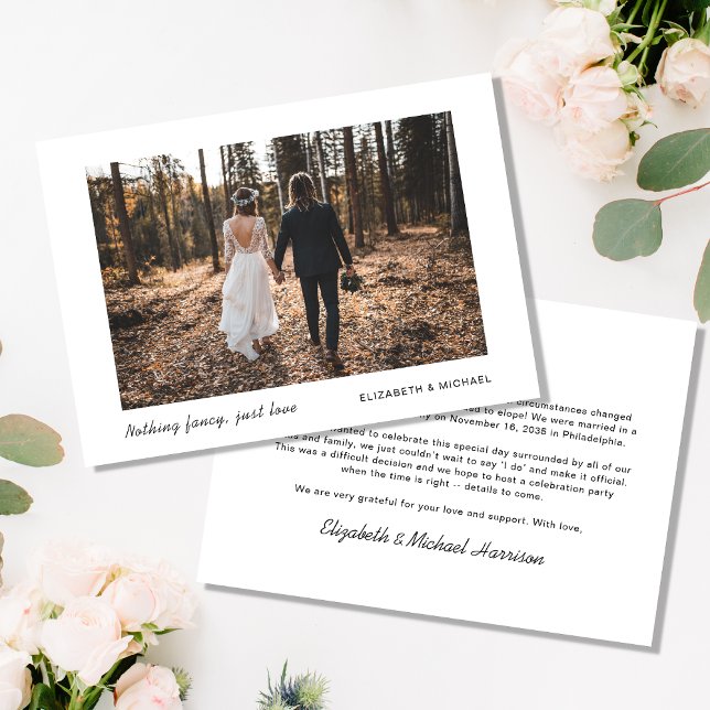 Minimale Elopement jetzt Party später Foto Hochzei (Von Creator hochgeladen)