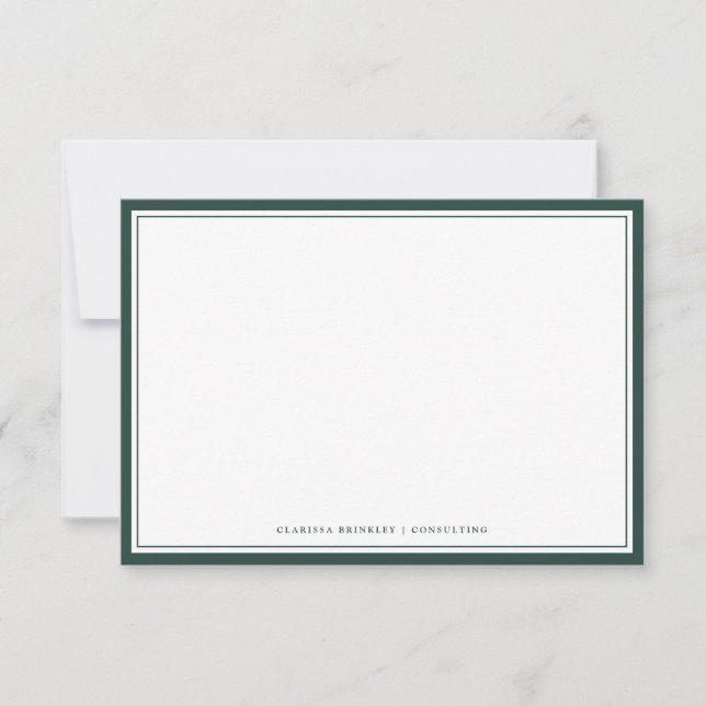 Minimale Evergreen-Flachkarte Mitteilungskarte (Vorderseite)