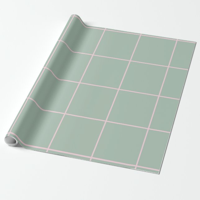 Minimale Farb-Gitter-Prüfstruktur Geschenkpapier (Ungerollt)