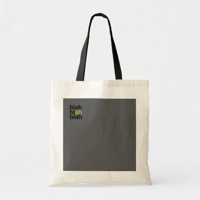 Minimale Farbbblock-Tasche – Blah Blah Blah Tragetasche (Vorne)